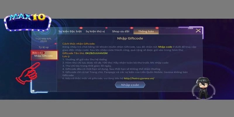 Các cách thức nhận mã