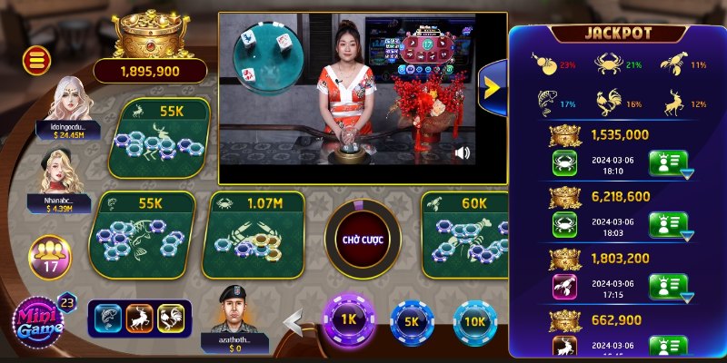 Giao diện game Bầu Cua gồm những gì